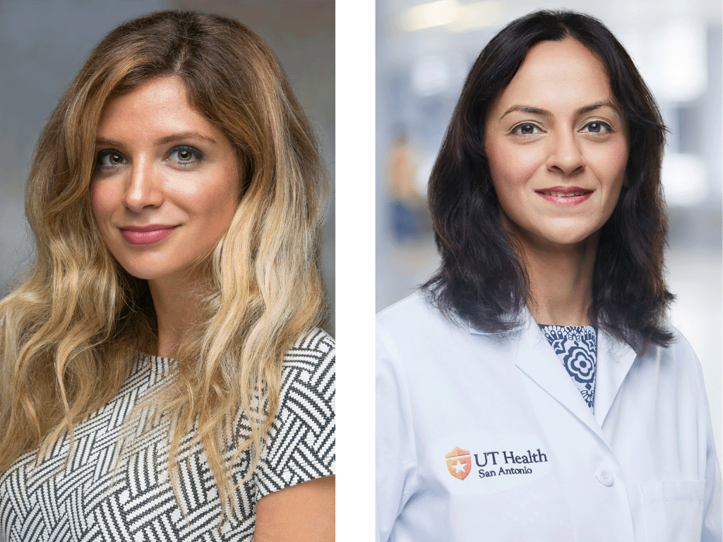 (From left to right) Lea El Hachem, DDS, MS, FICD, associate professor and director of the pre-doctoral division in the department of periodontics, and Nikita B. Ruparel, DDS, PhD, MS, associate professor and director of the advanced program in the department of endodontics.