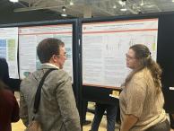 Assistant Professor Angela Benfield discusses her poster at The University of Texas System Kenneth I. Shine Academy 2024 Innovations in Health Science Education Conference
