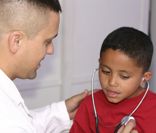 pediatric heart patient with doctor