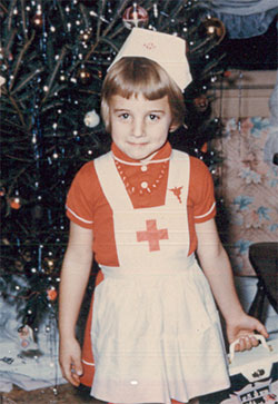 Dr. Young as a child; she now studies how exercise might help recovery from PTSD.