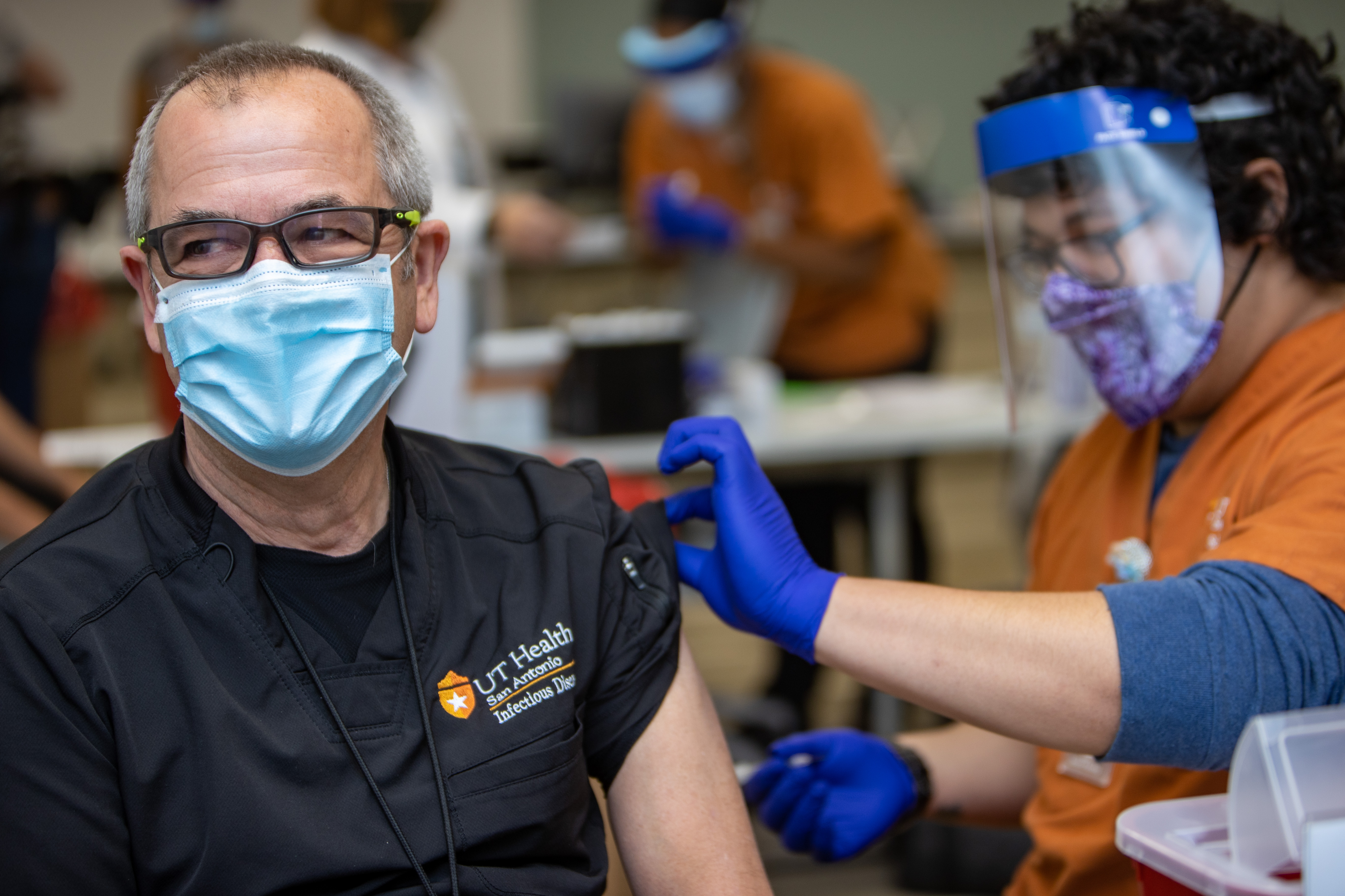 Dr. Thomas Patterson, Professor of Medicine and Division Chief of Infectious Diseases at the UT Health San Antonio was one of the first to receive the COVID-19 Pfizer vaccines available in the state of Texas.