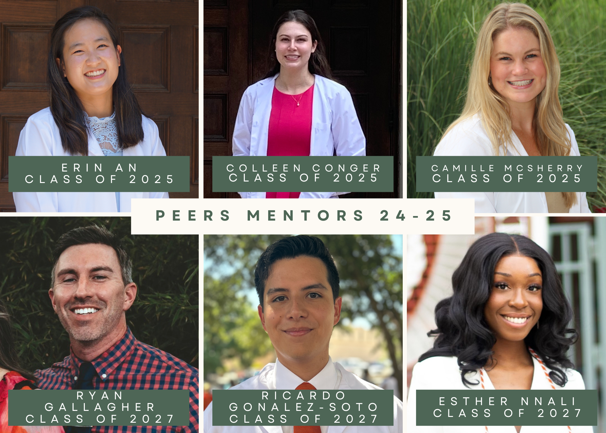 Pictures and names of PEERS mentors for 2024-25.