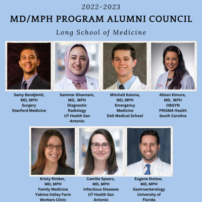 Alumni council members from the Long SOM MD/MPH Program.