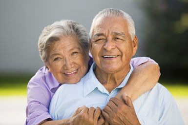 Senior Couple Loving Smiling Posing