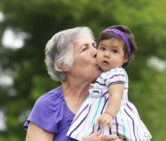 Grandmother with granddaughter