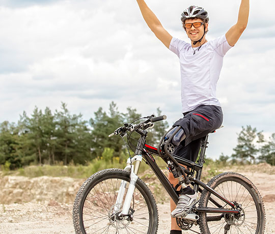 Man riding bike