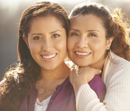 Happy mother and daughter