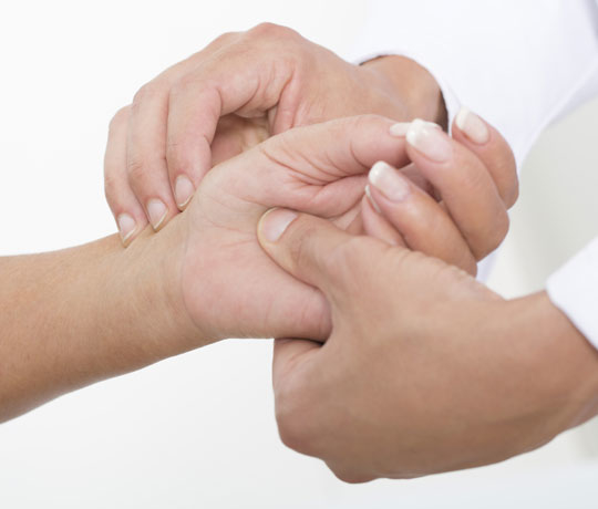 hands of doctor and patient