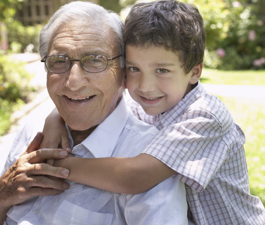 Grandfather with grandson