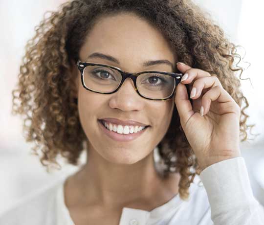 Woman with glasses