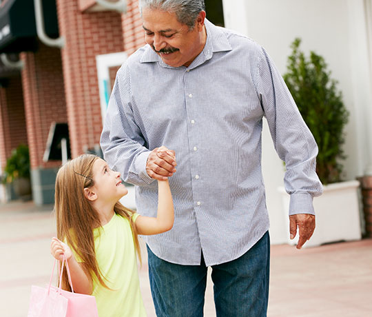 Mature man with grandaughter