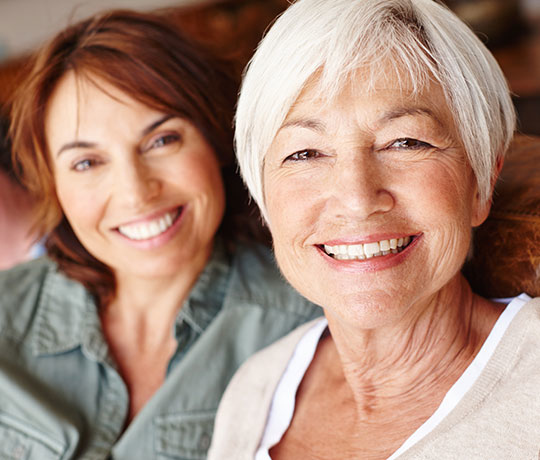 Happy mother and daughter