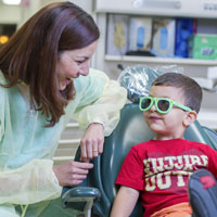 Postdoctoral Pediatric Dentistry program director Dr. Cervantes with her patient
