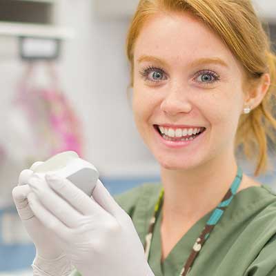 Developmental Dentistry student with welcoming smile. 