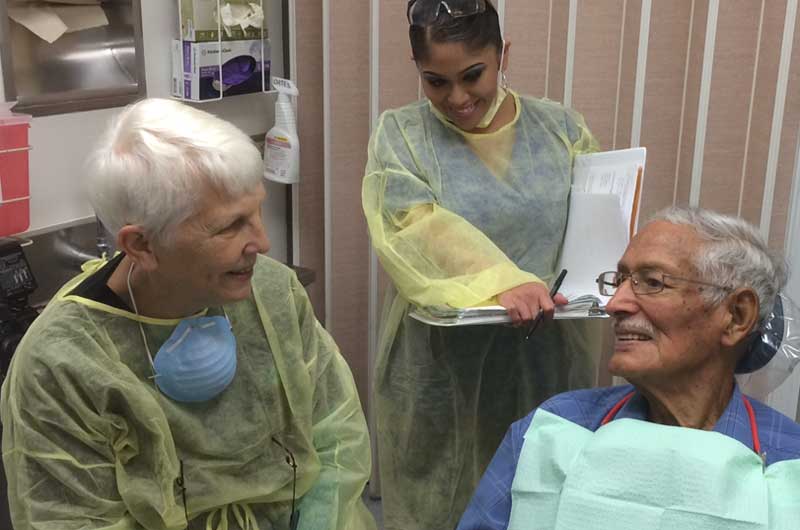 geriatric patient receiving treatment