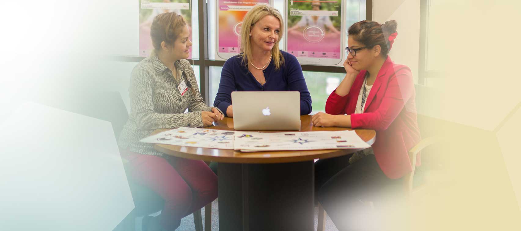 Dr. Potter with student and assistant