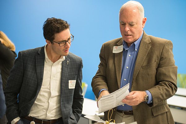 Graduate students at a research symposium