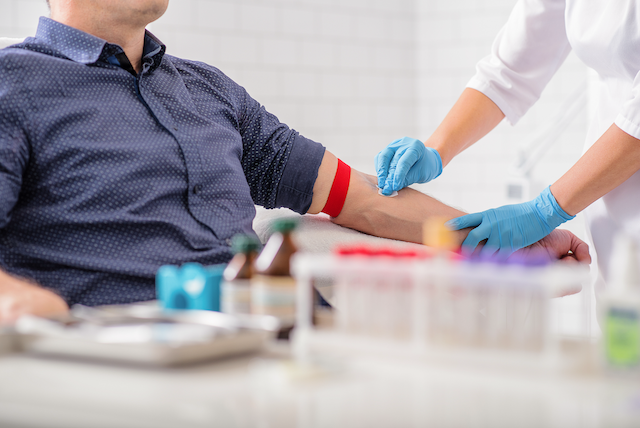 Man having blood drawn