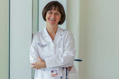 Dr. Ildiko Agoston listens to patients symptoms and life stories.