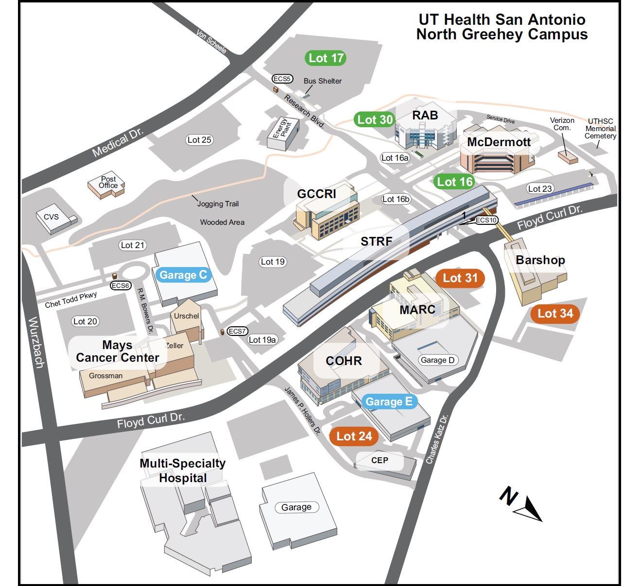 Greehey Campus Parking Map