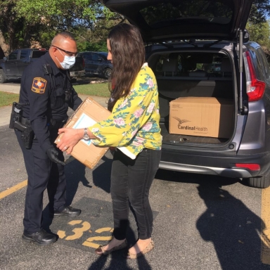 Officer receives donations