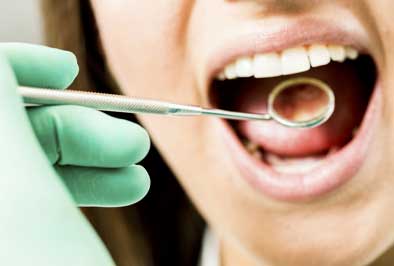 Dental patient getting an oral exam